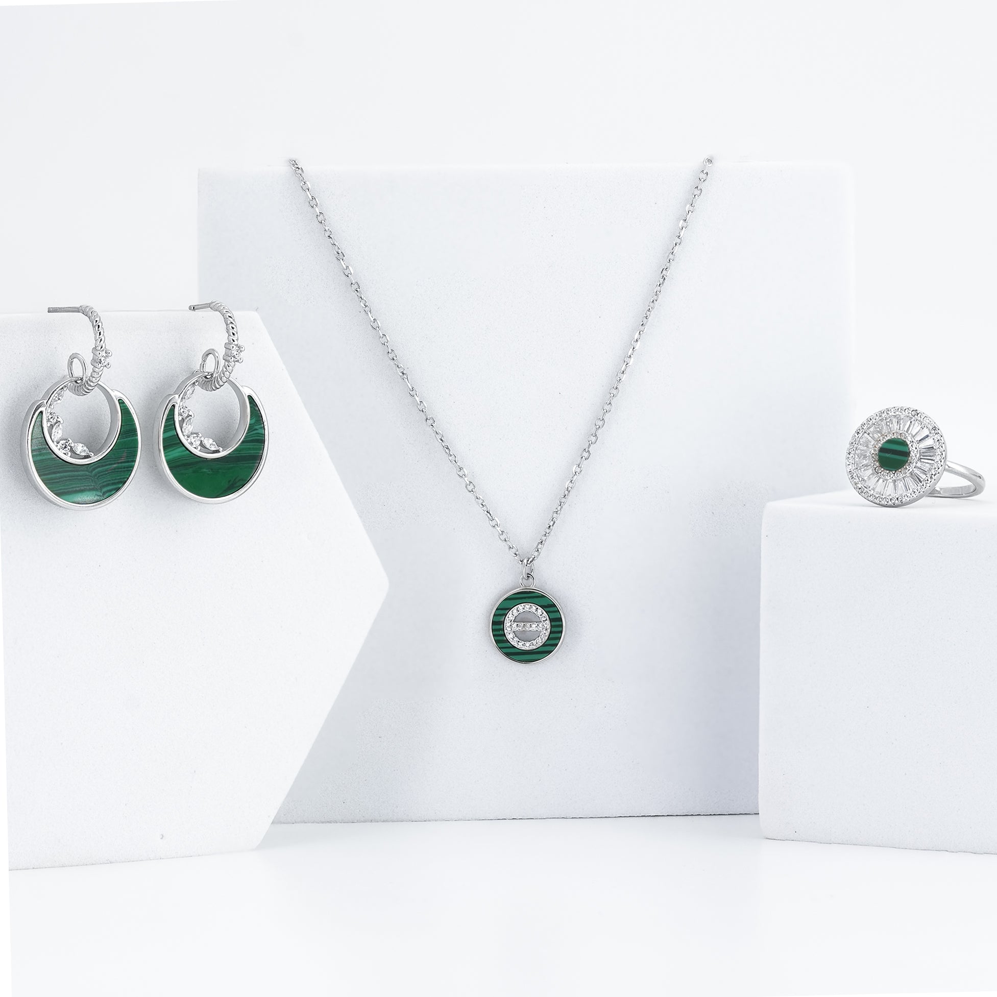 Malachite Eclipse Jewelry Set