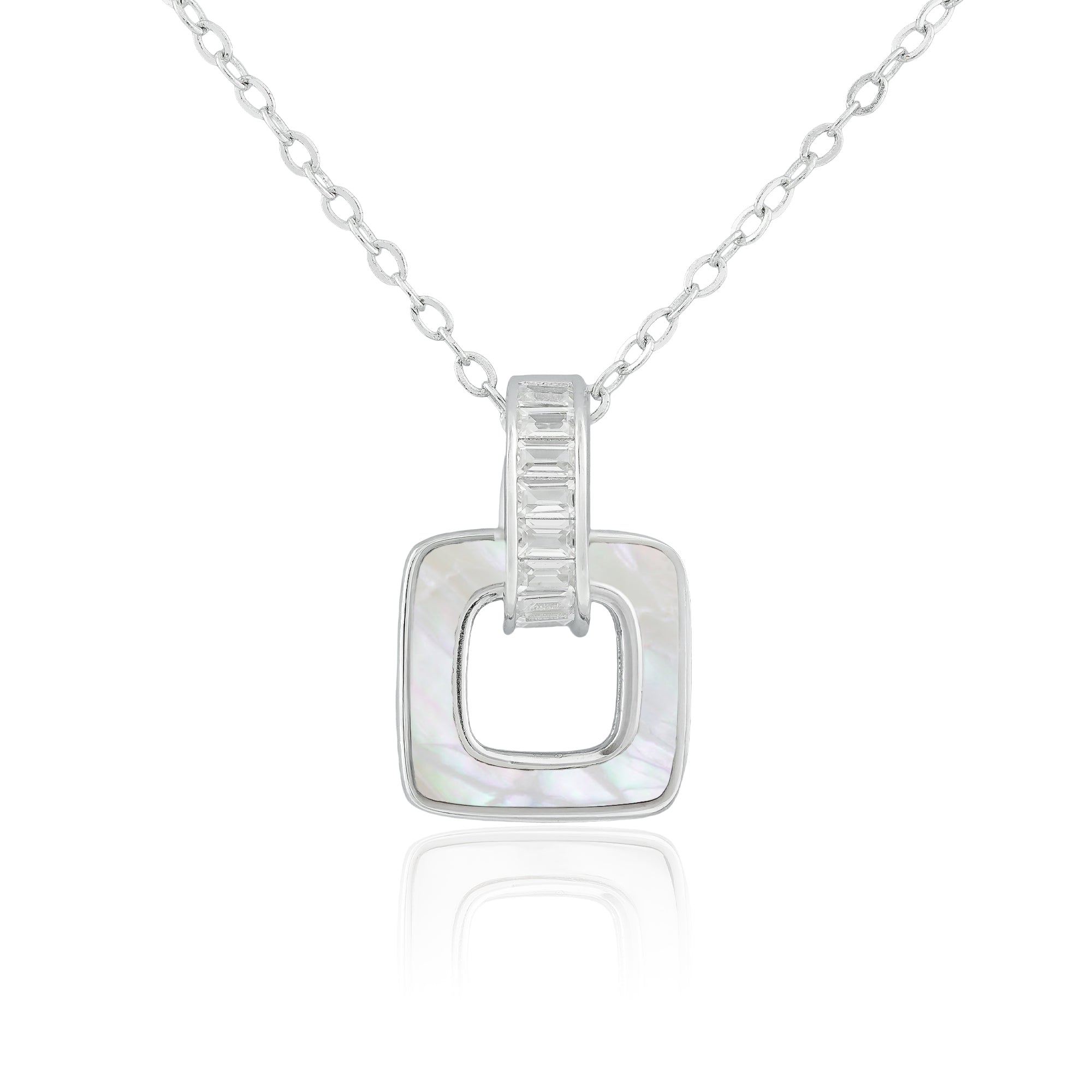 Square Linked Frame Necklace