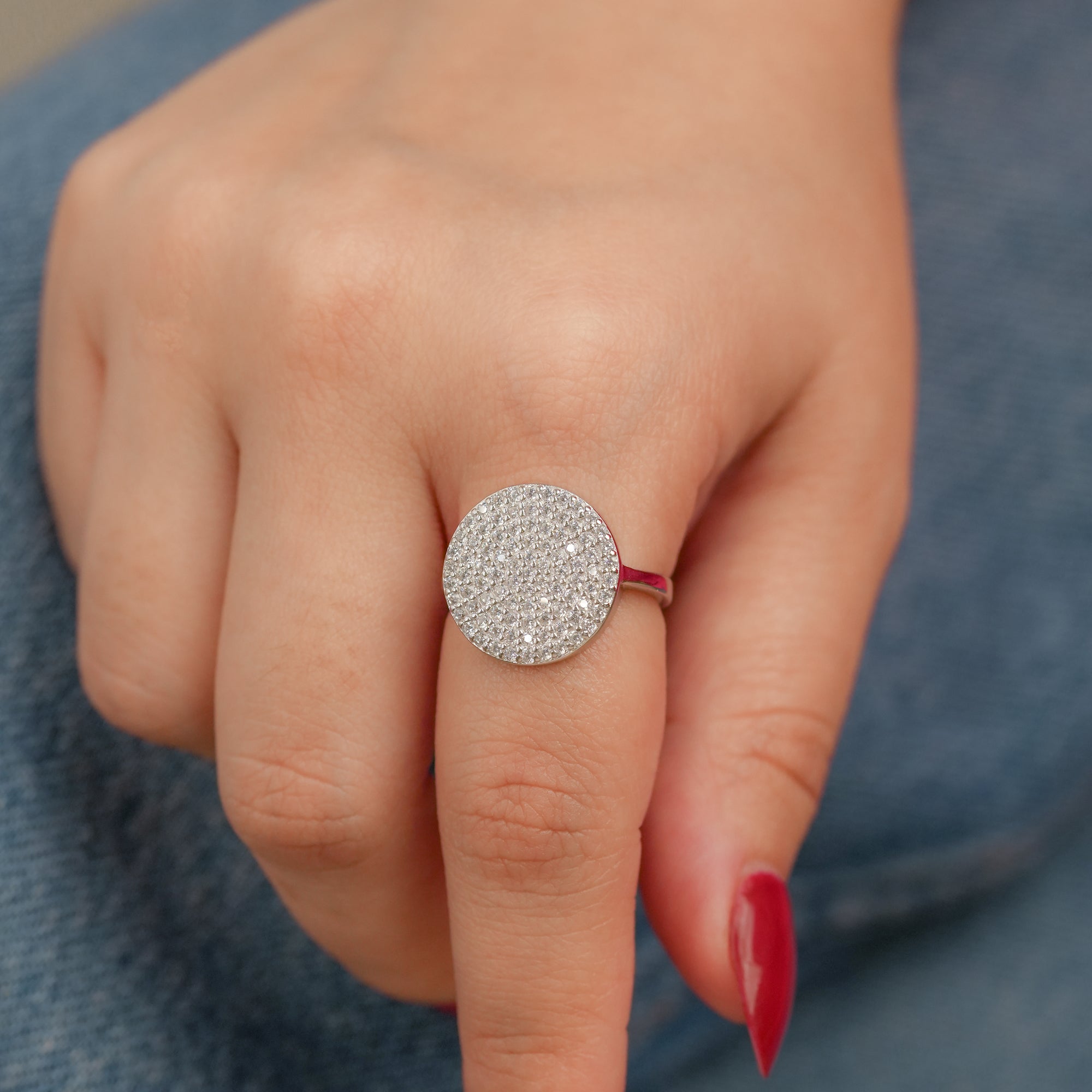 Silver Radiance Disc Ring