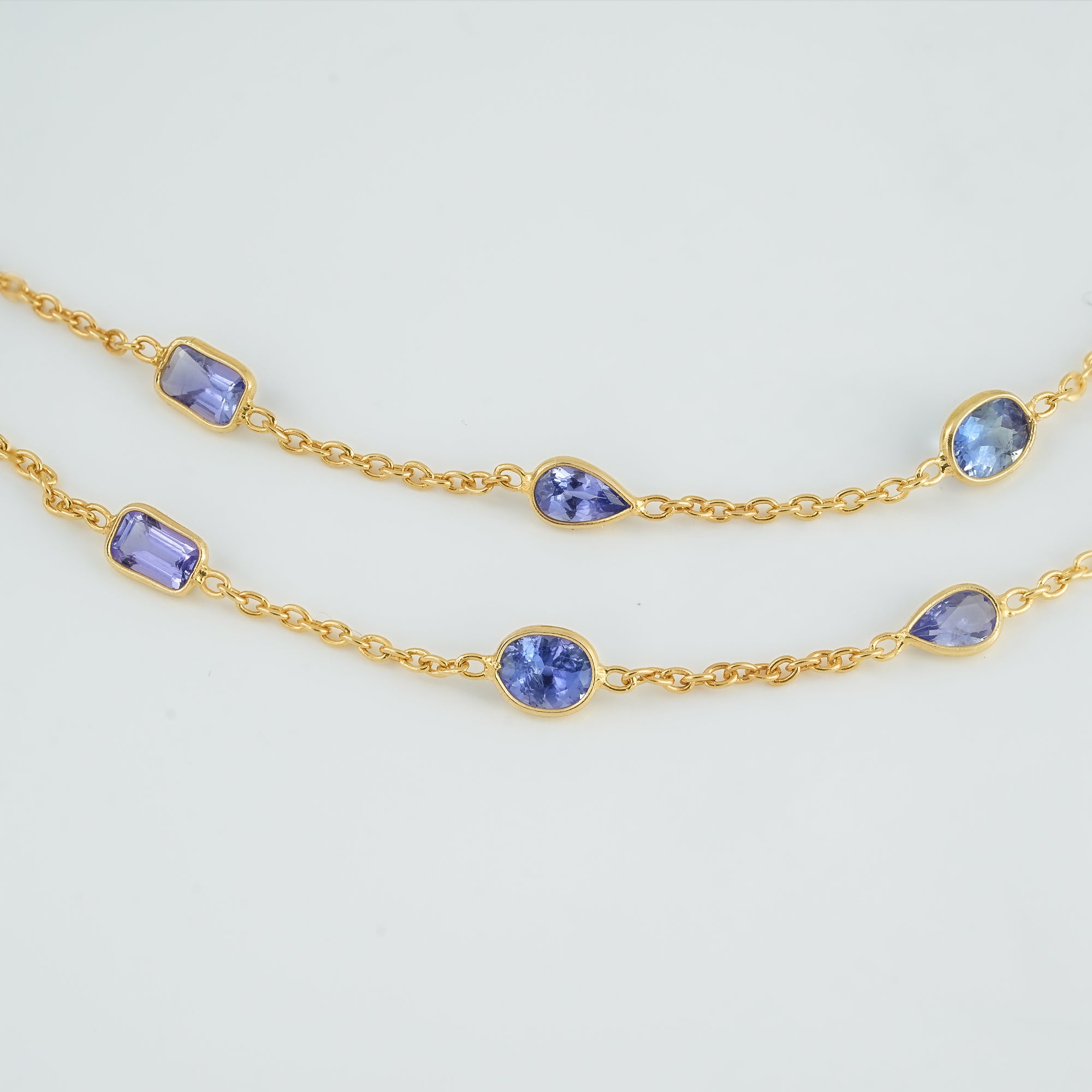 The Azure Harmony Dual-Layer Tanzanite 18kt Gold Plated Sterling silver Bracelet