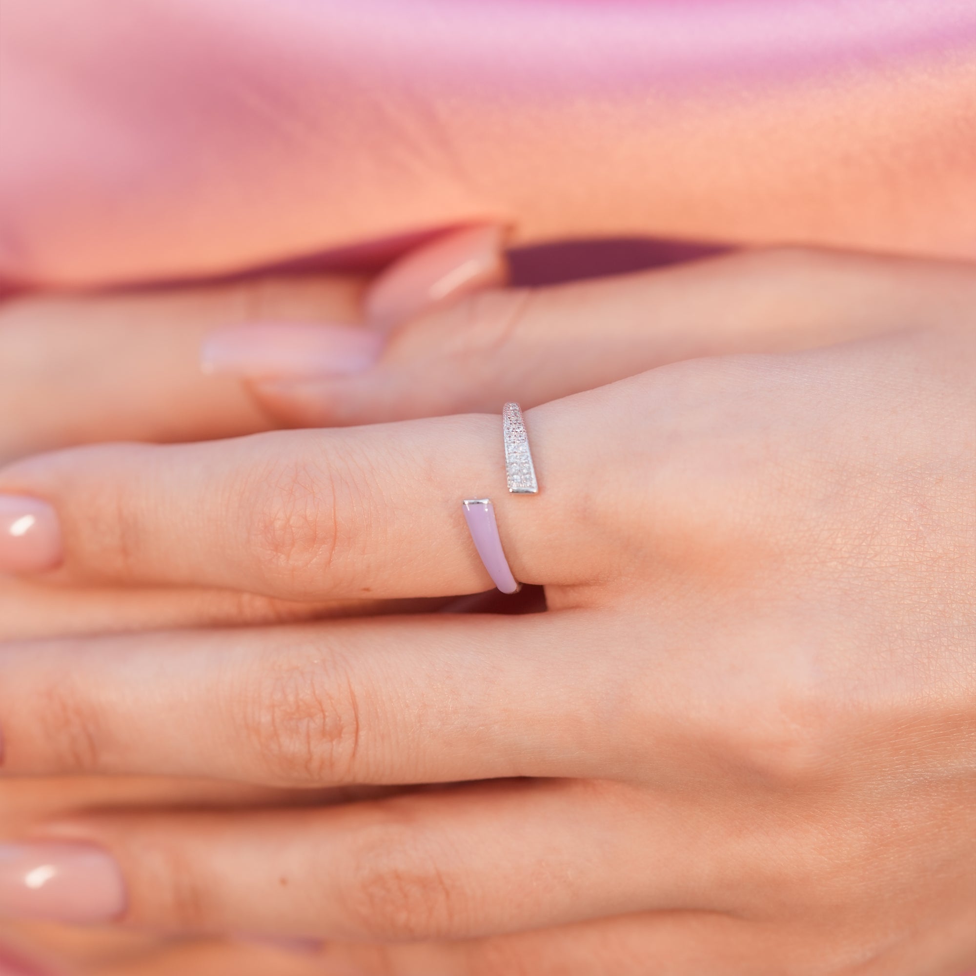 Enamel Curve Open Ring