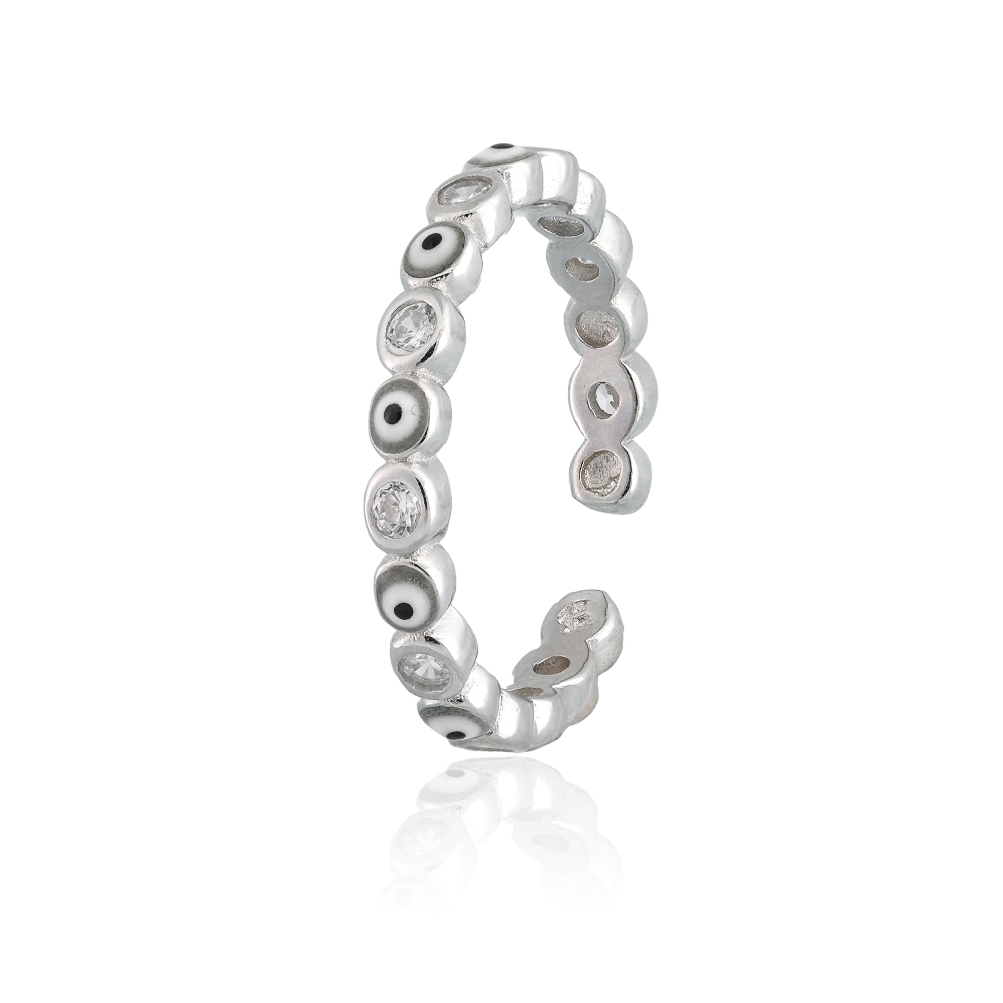 Silver Evil Eye Ring