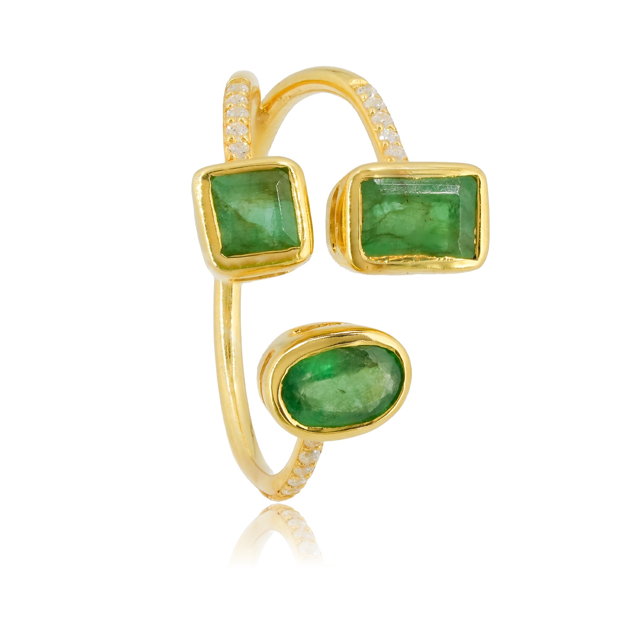 IHA Fine Jewellery Triple Emerald Ring shop


