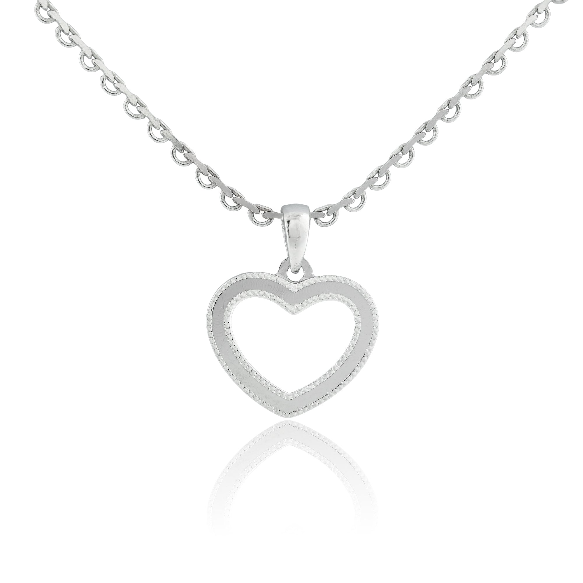 Celeste Hollow Heart Necklace