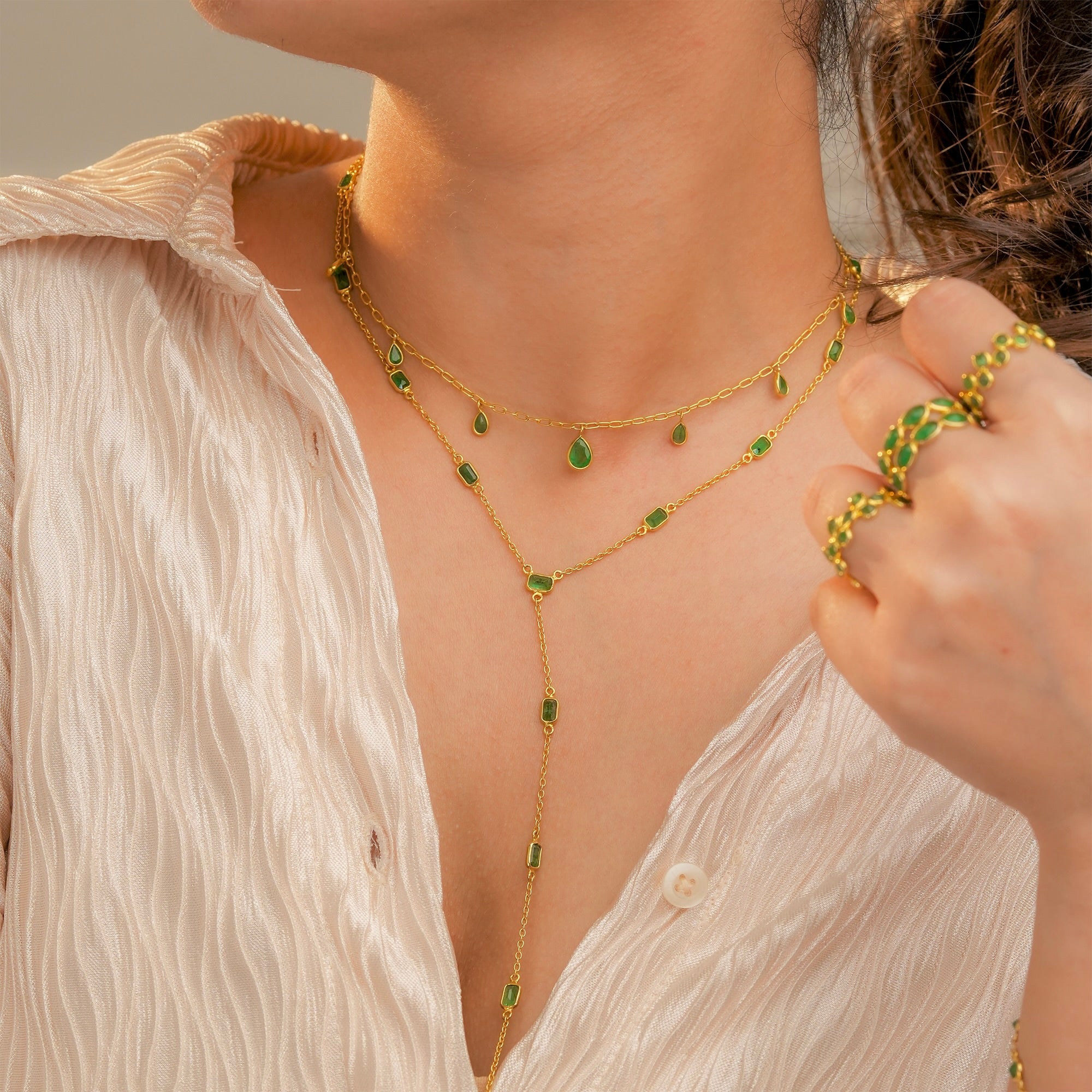 Ruby Yellow Sapphire Blue Sapphire Gemstone Chain – Trinity Royal Necklace Available for Online Shopping