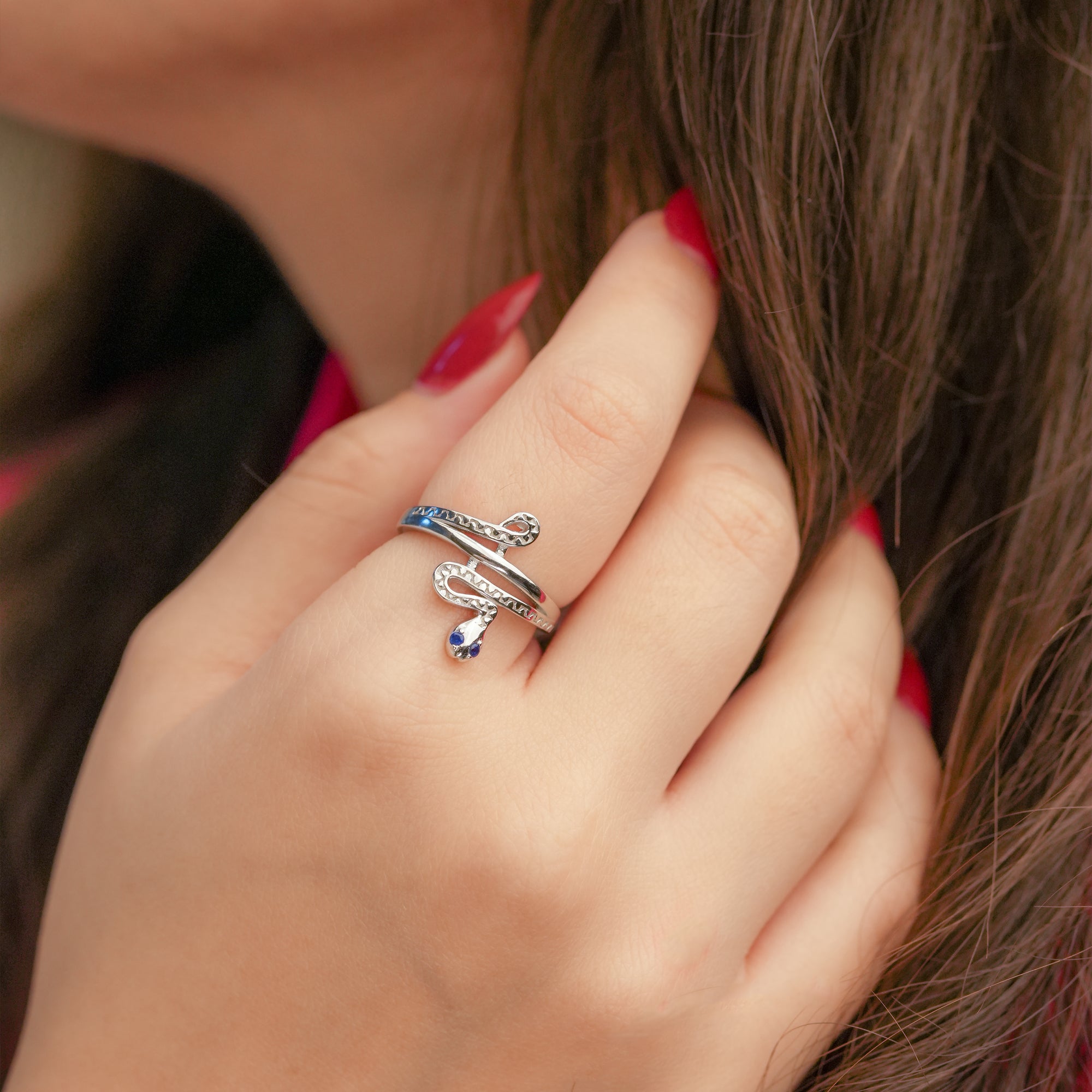 Silver Snake Wrap Ring