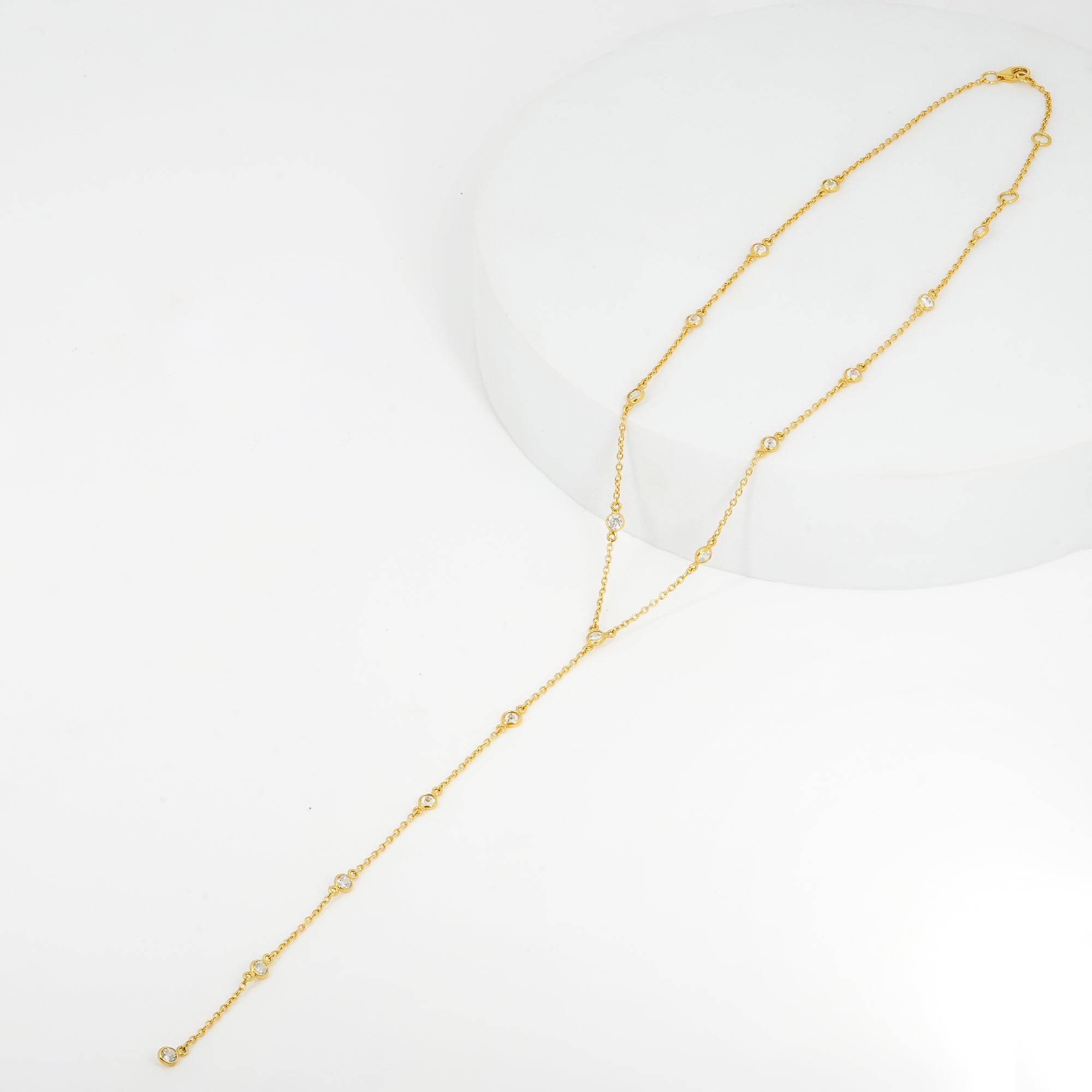 IHA Fine Jewellery Minimal CZ Y Chain Necklace shop


