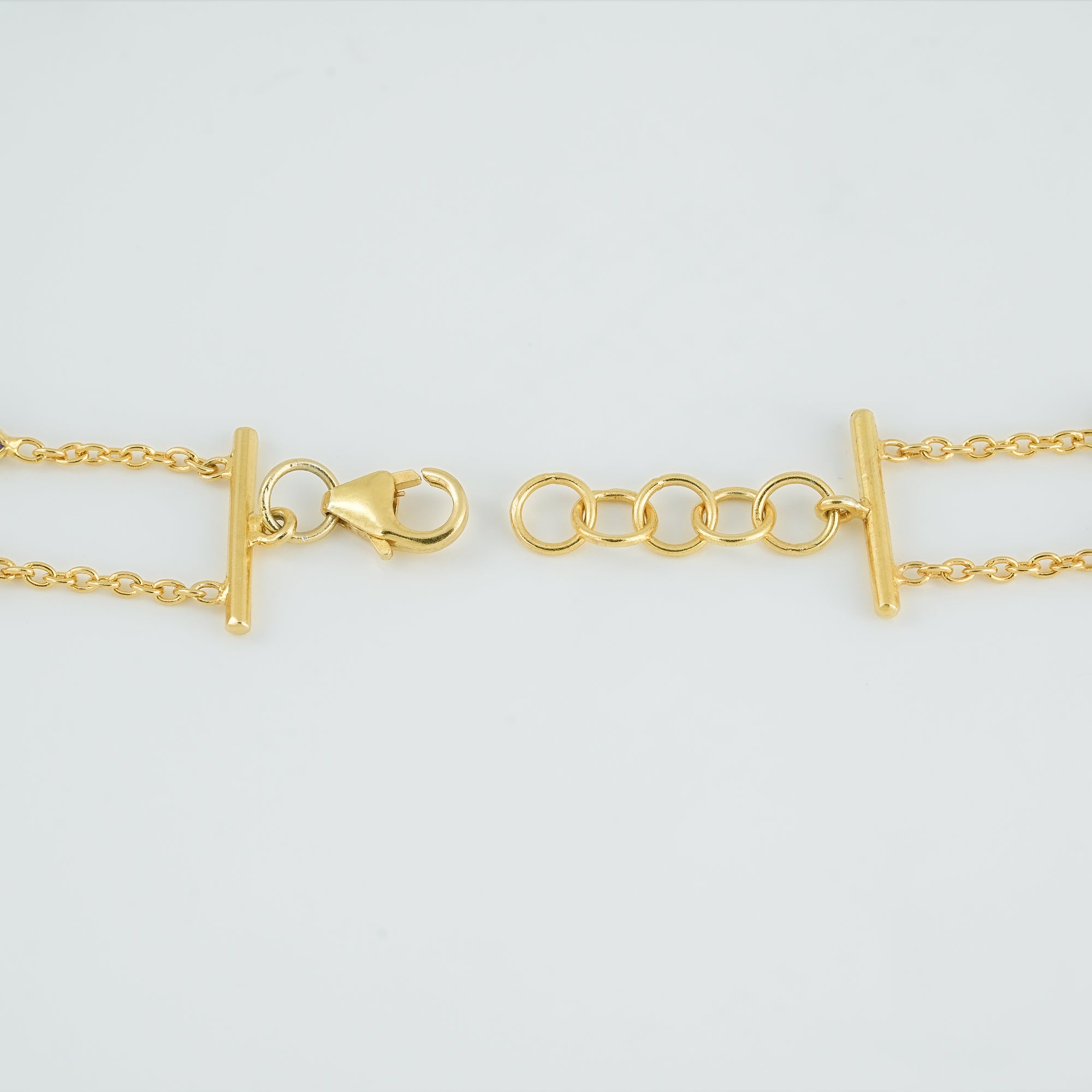 The Royal Dynasty Dual-Layer Ruby & Emerald 18kt Gold plated Sterling Silver Bracelet