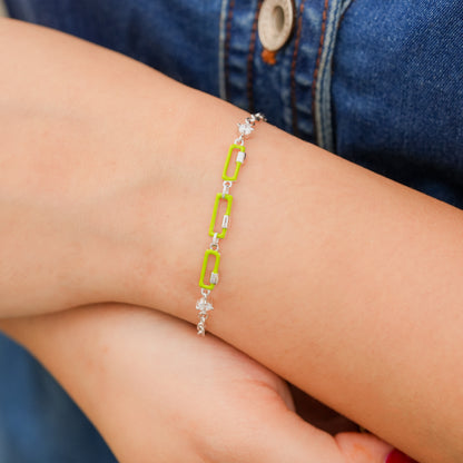 Neon Lime Link Bracelet