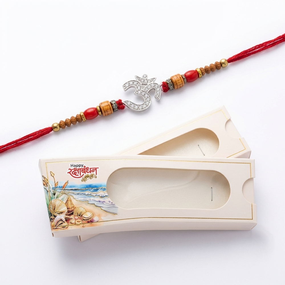 Divine Om Pure 925 Sterling Silver Rakhi