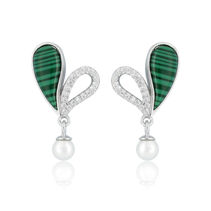 Teardrop Malachite Earrings