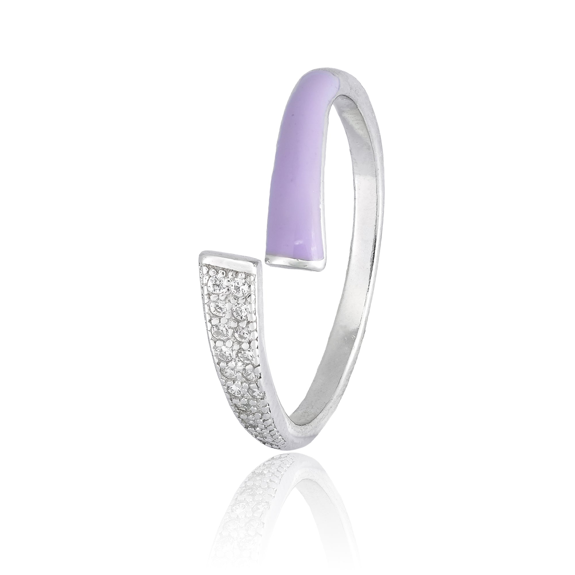 Enamel Curve Open Ring