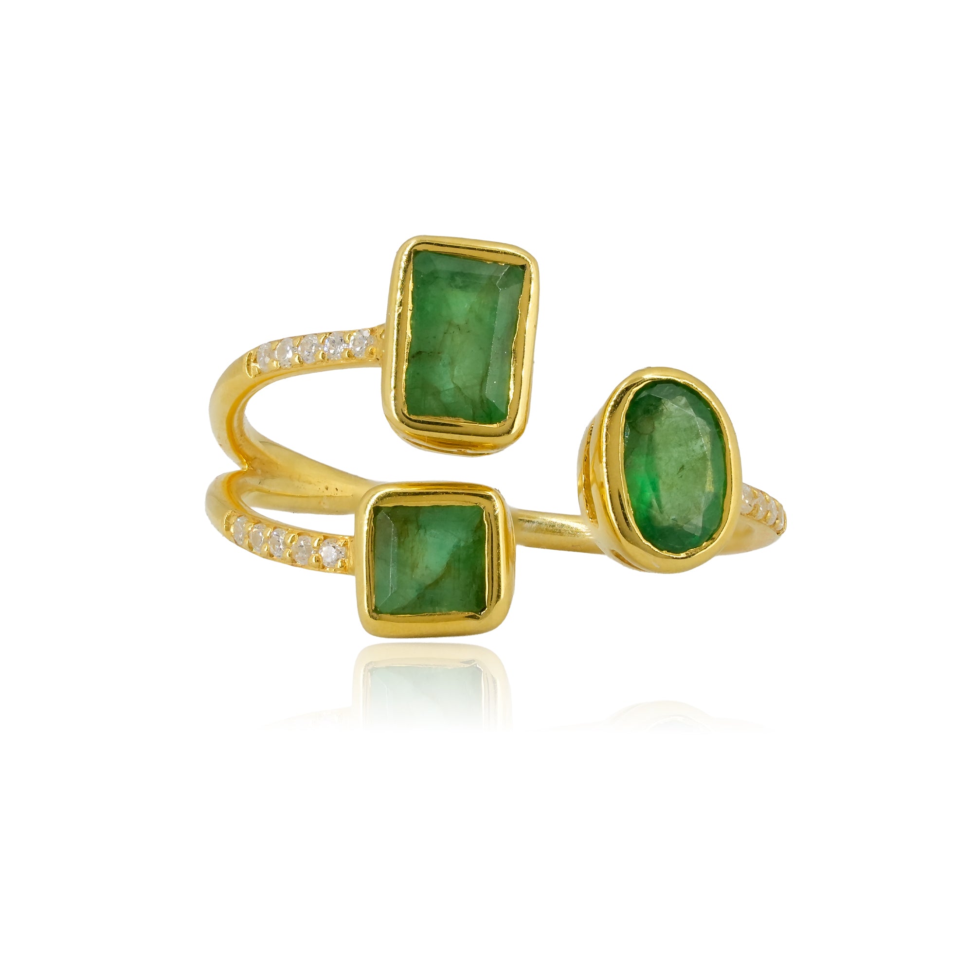 IHA Fine Jewellery Triple Emerald Ring shop


