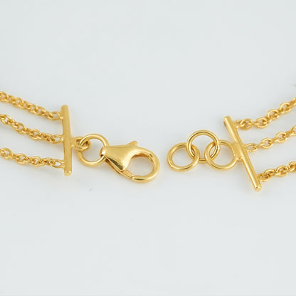 The Royal Trinity Layered Bracelet - Ruby Emerald Three Layer Natural Gemstone 18kt Gold Plated Sterling Silver