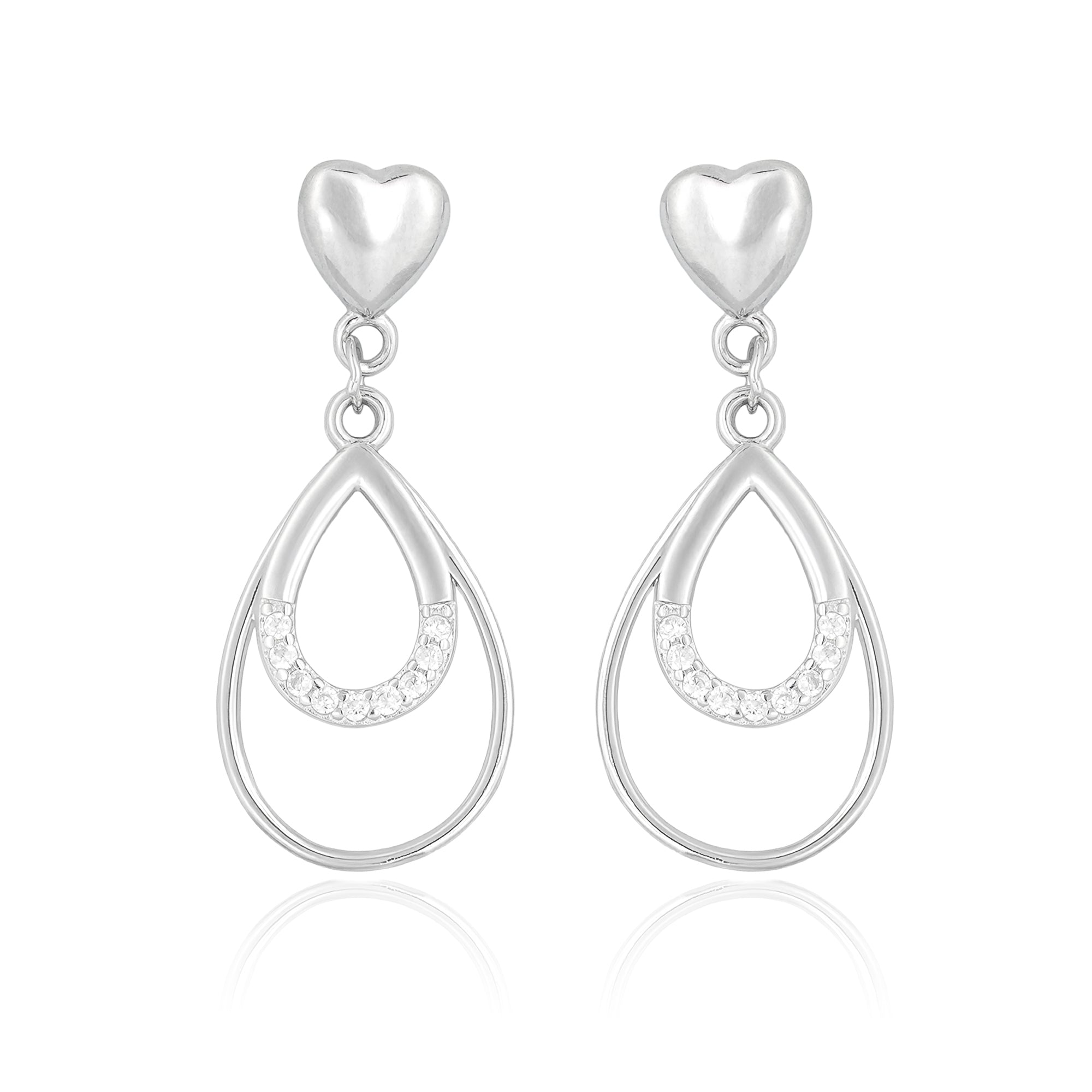 Heart & Halo Drop Earrings