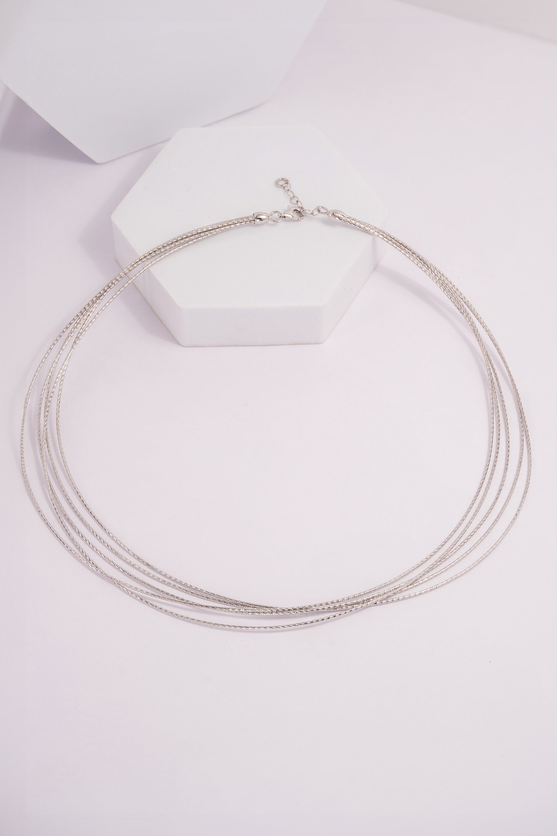 Silver five layer chain