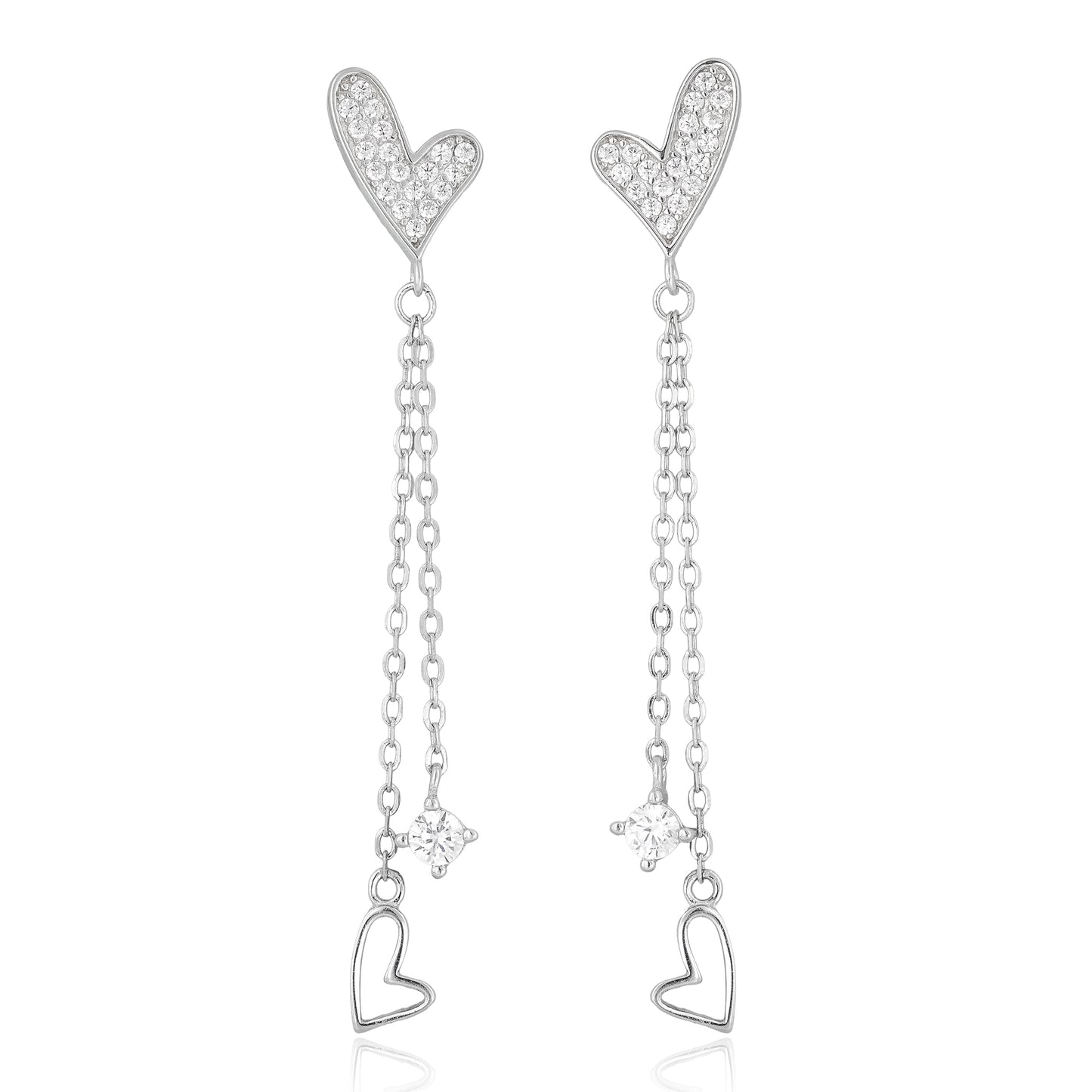 Double Heartfall Earrings