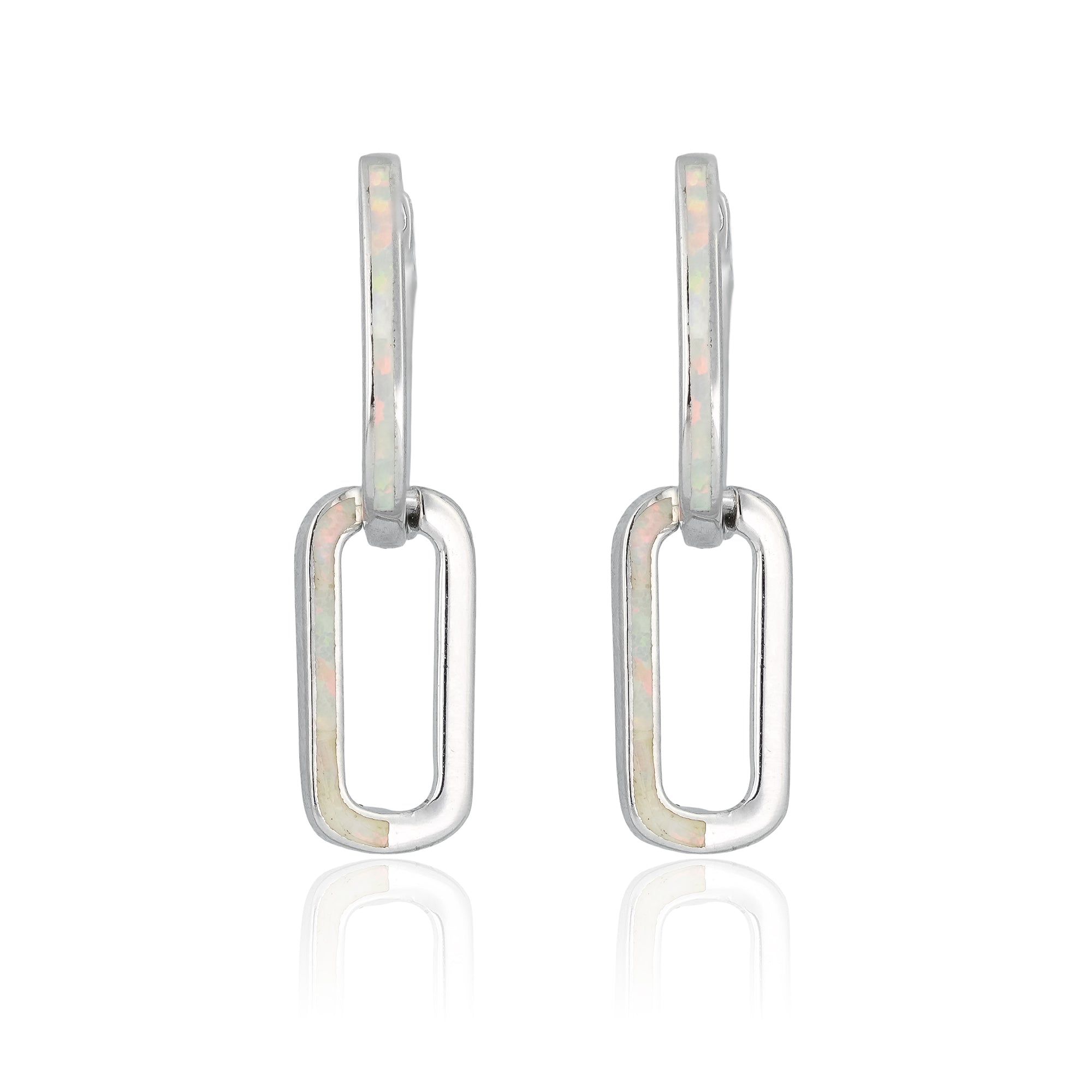 Iridescent Link Hoop Earrings