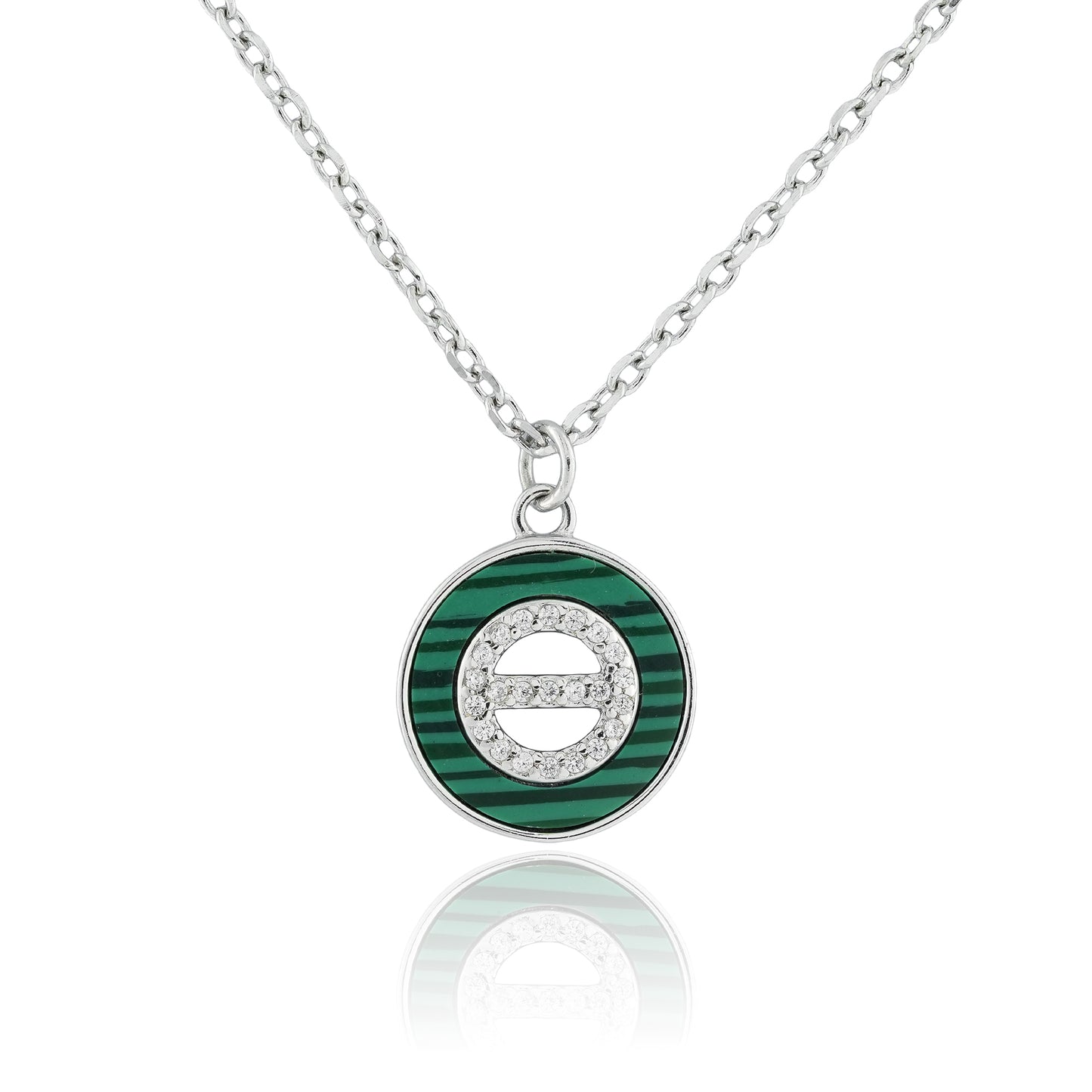 Malachite Orbit Pendant Necklace