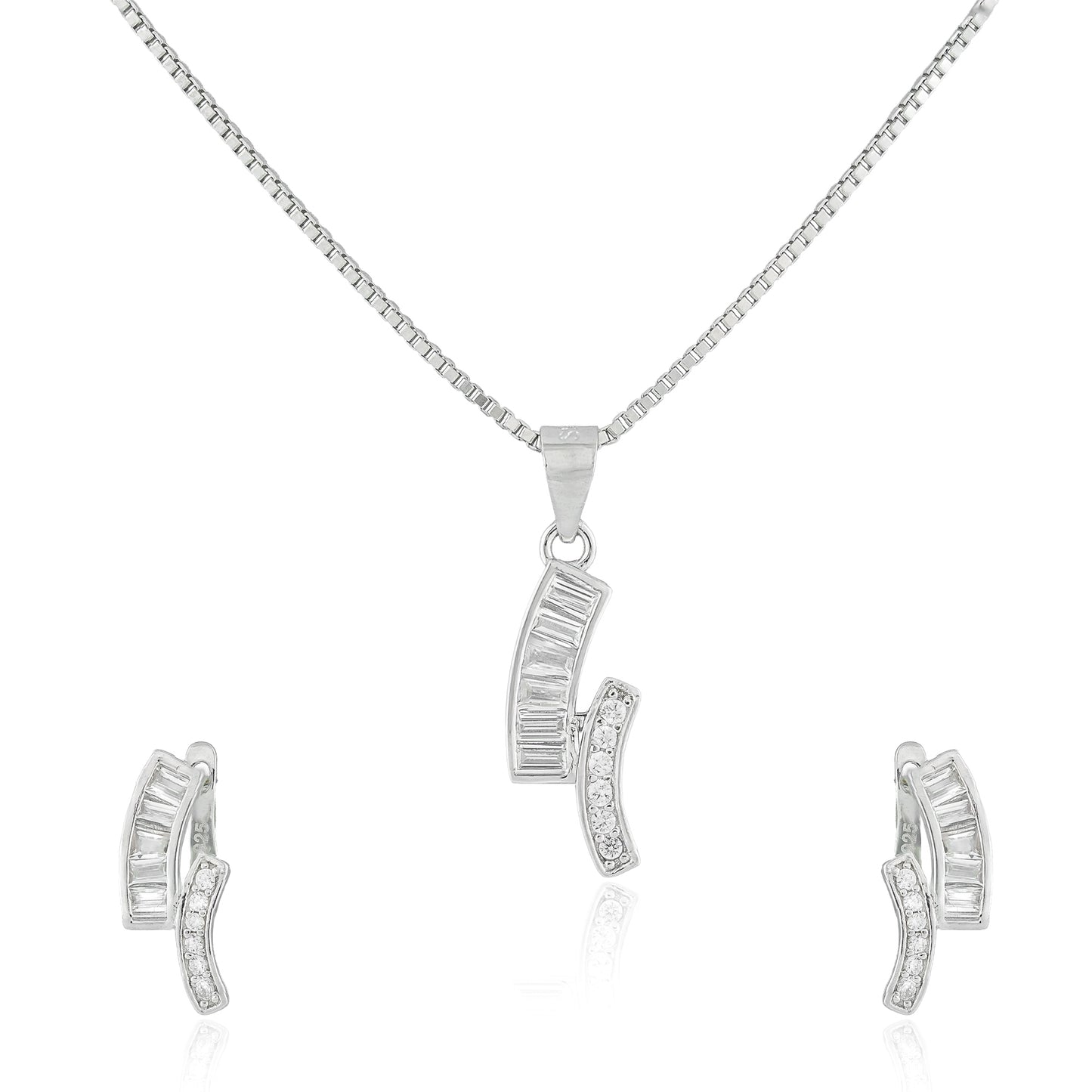 Crystal Curve Pendant Necklace