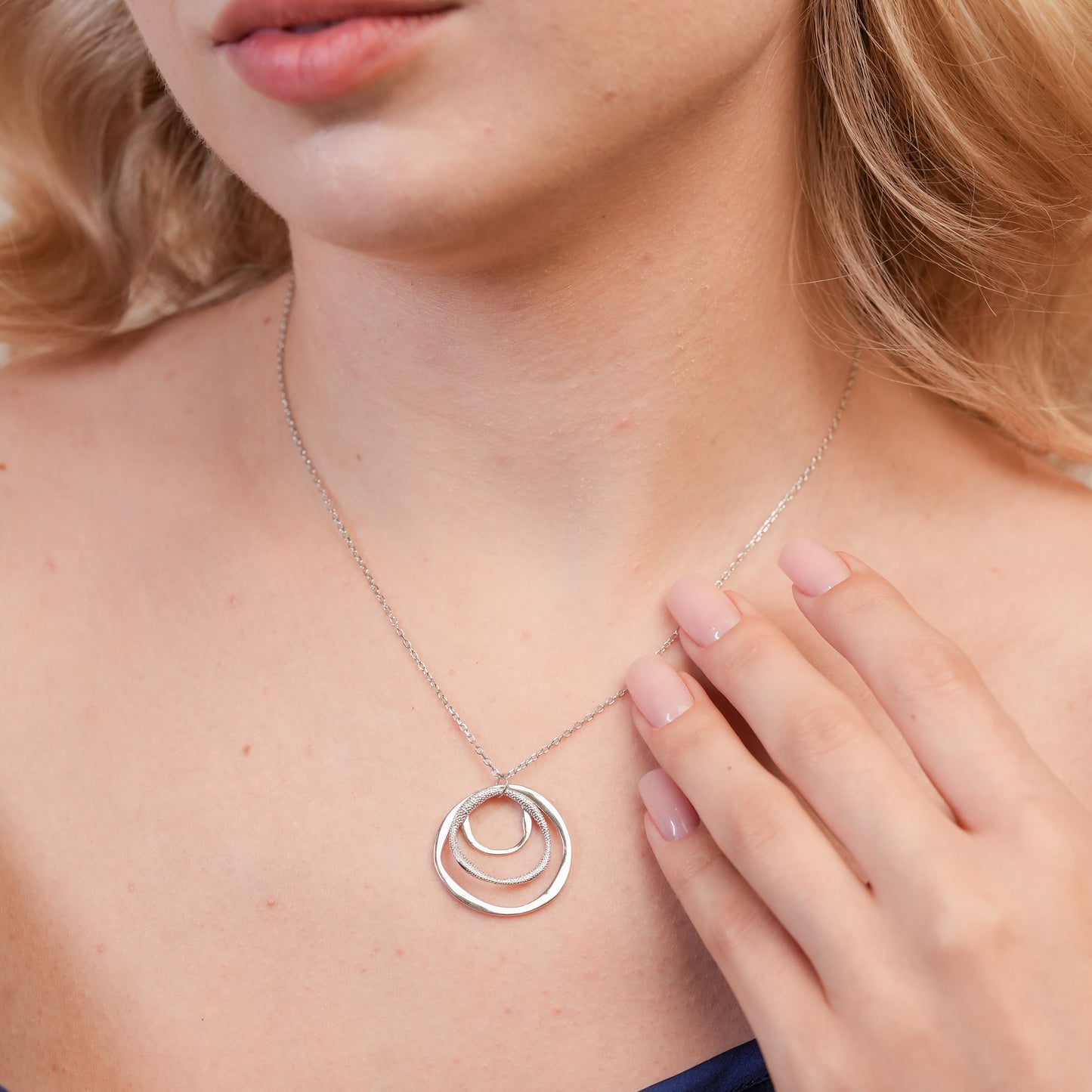 Infinity Ripple Pendant Necklace