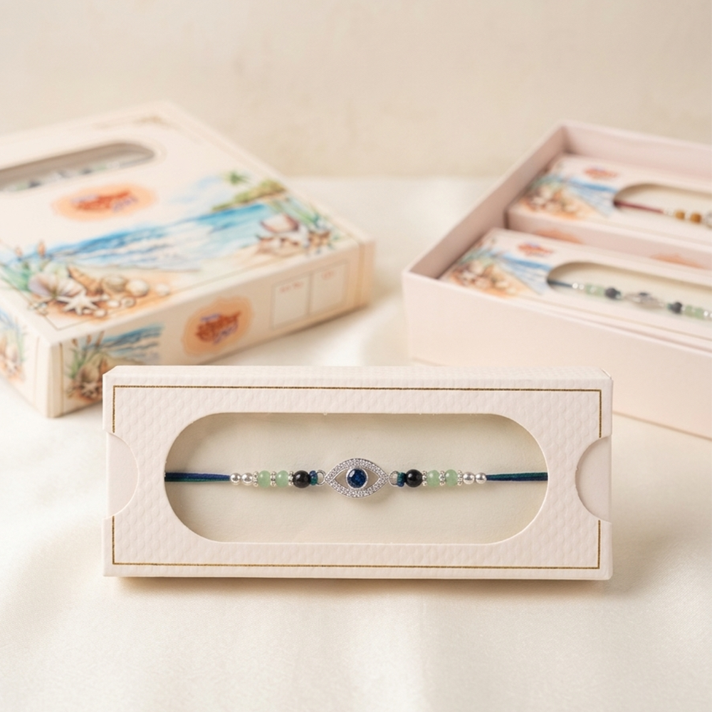 Mystic Eye Pure 925 Sterling Silver Rakhi