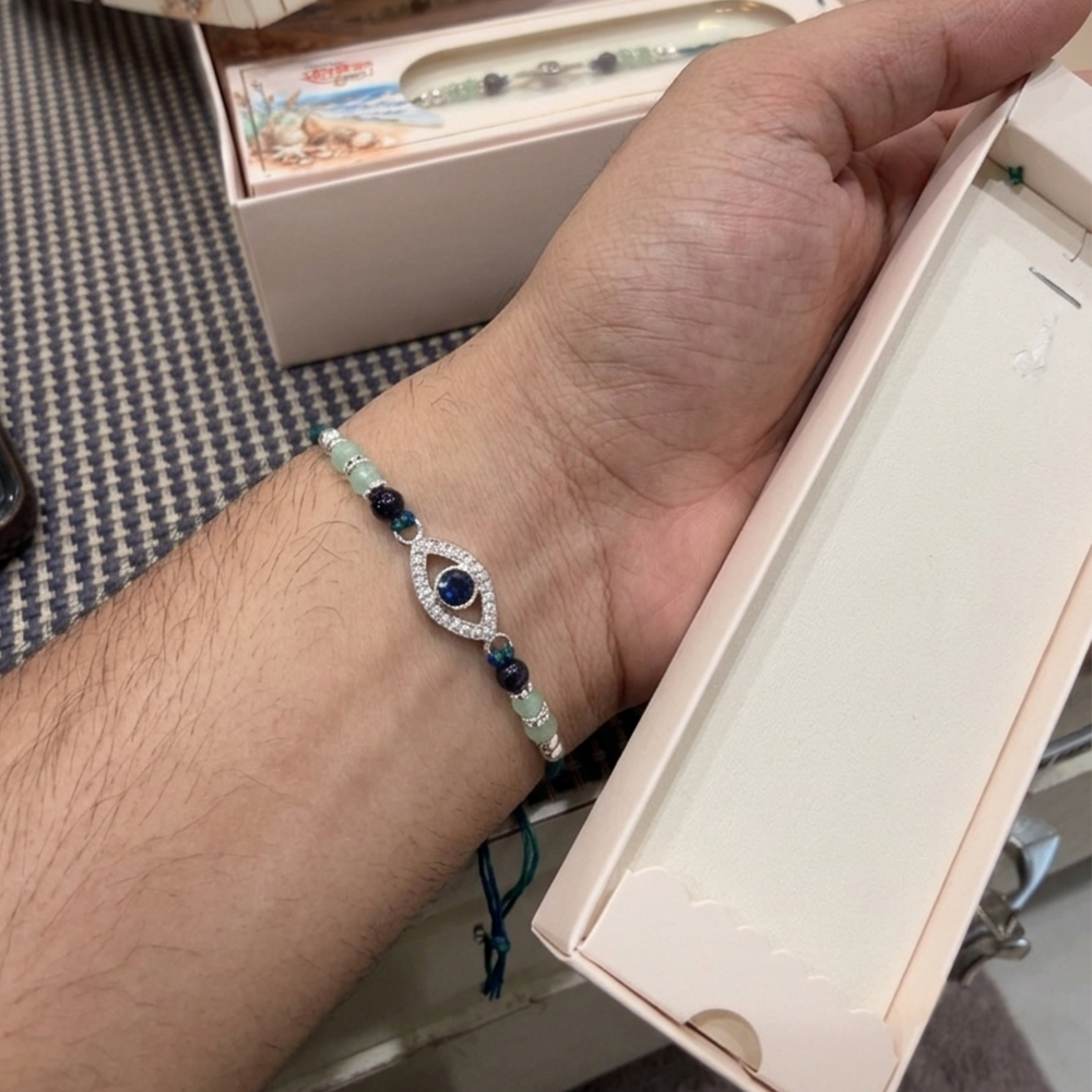 Mystic Eye Pure 925 Sterling Silver Rakhi