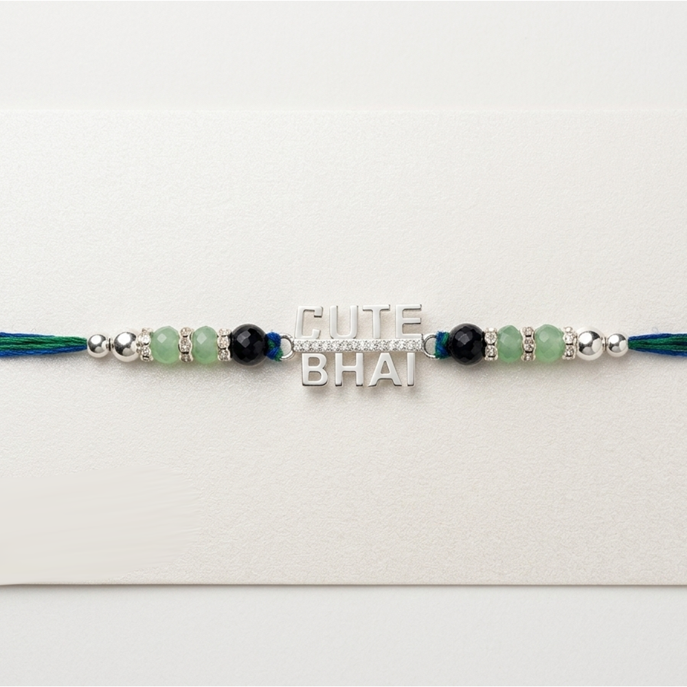 Cute Bhai Charm Pure 925 Sterling Silver Rakhi