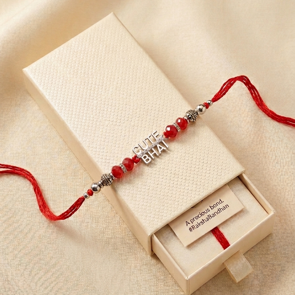 Cute Bhai Pure 925 Sterling Silver Rakhi
