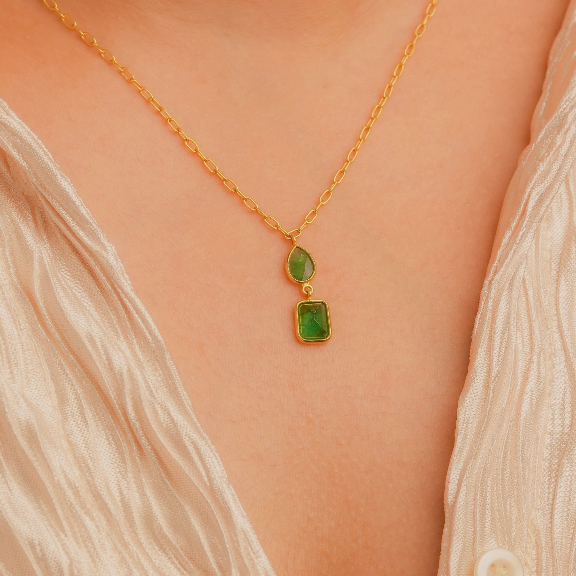 IHA Fine Jewellery Emerald Pendant Necklace 925 Silver – Shop Online