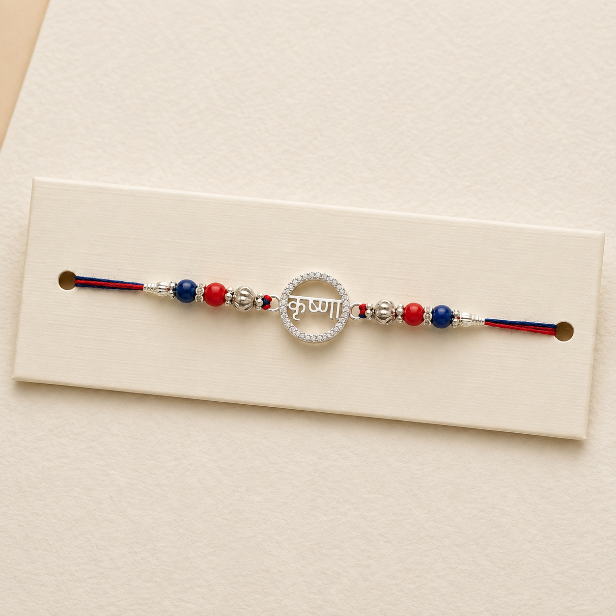 Krishna Blessings Pure 925 Sterling Silver Rakhi