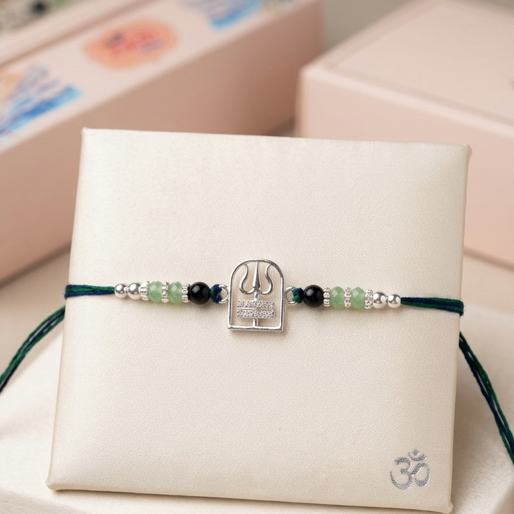 Mahadev Trishul Pure 925 Sterling Silver Rakhi