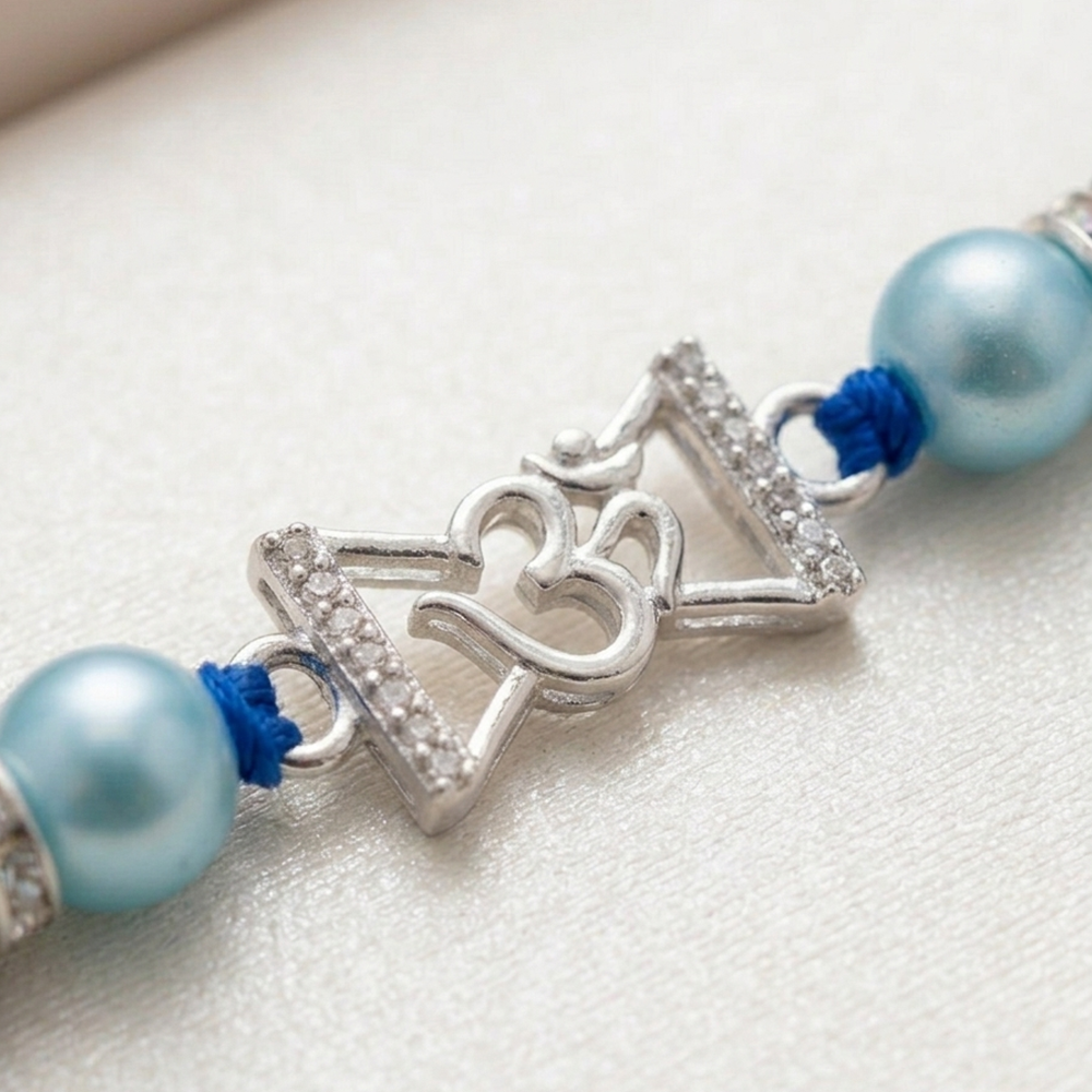 Om Crown Pure 925 Sterling Silver Rakhi