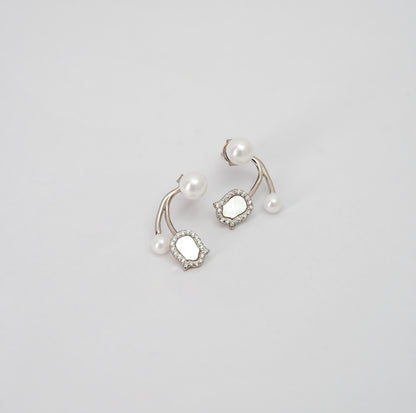 Pearl Rose Earrings