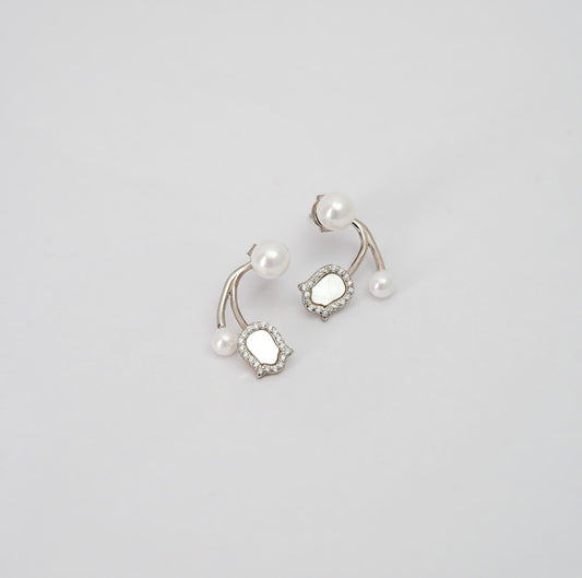 Pearl Rose Earrings