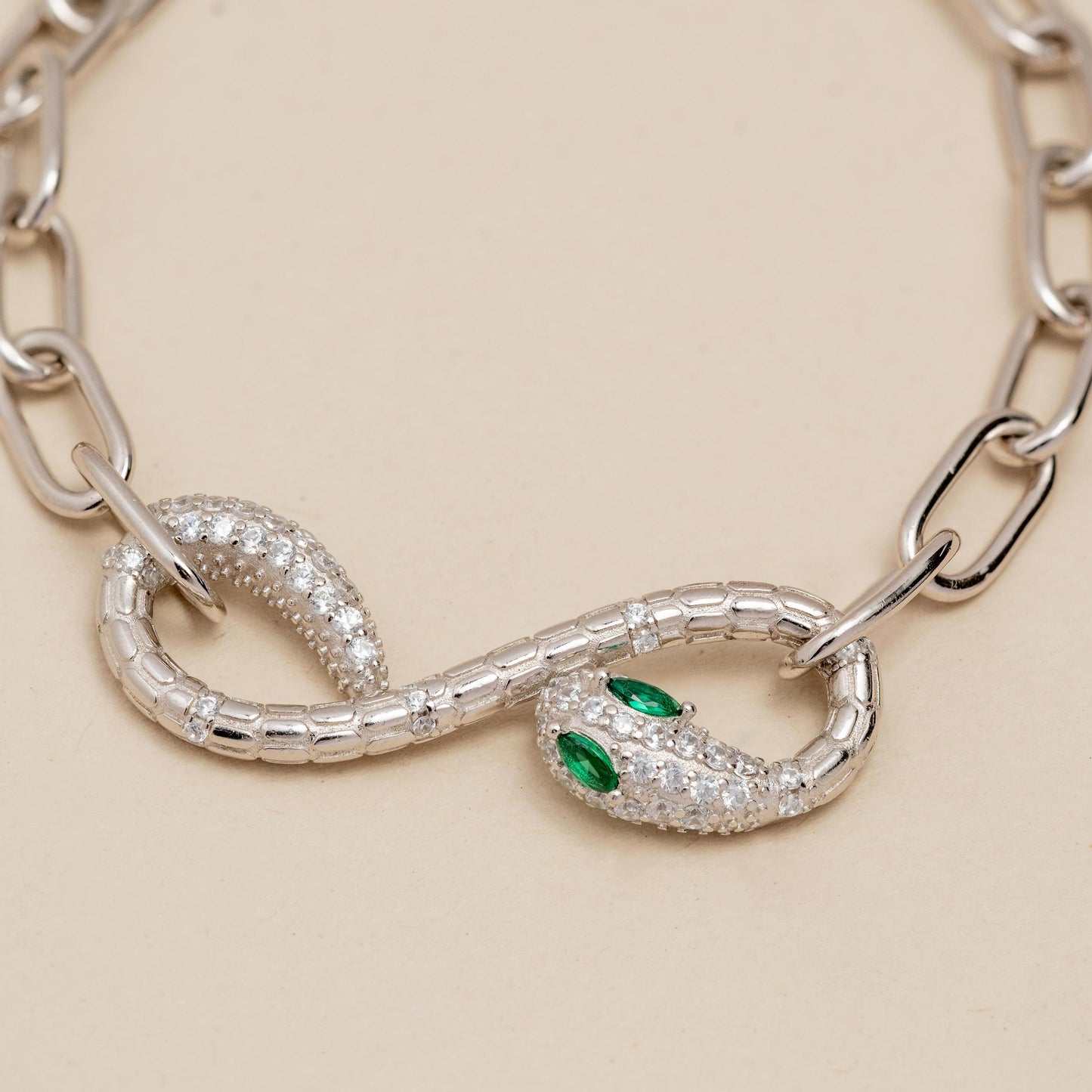 Serpenti Infinity Bracelet with Green Stone Eyes