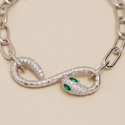 Serpenti Infinity Bracelet with Green Stone Eyes