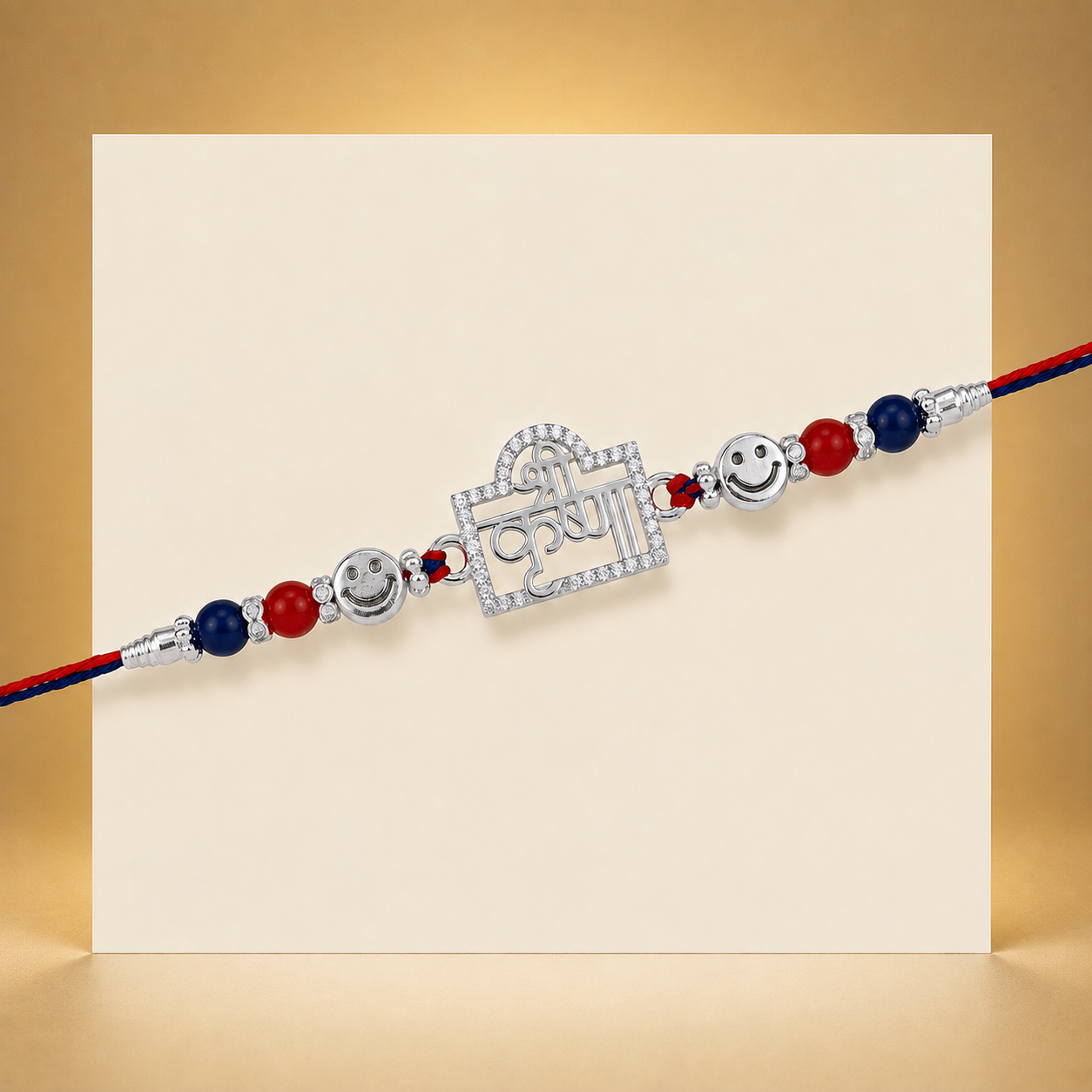 Shree Krishna Pure 925 Sterling Silver Rakhi