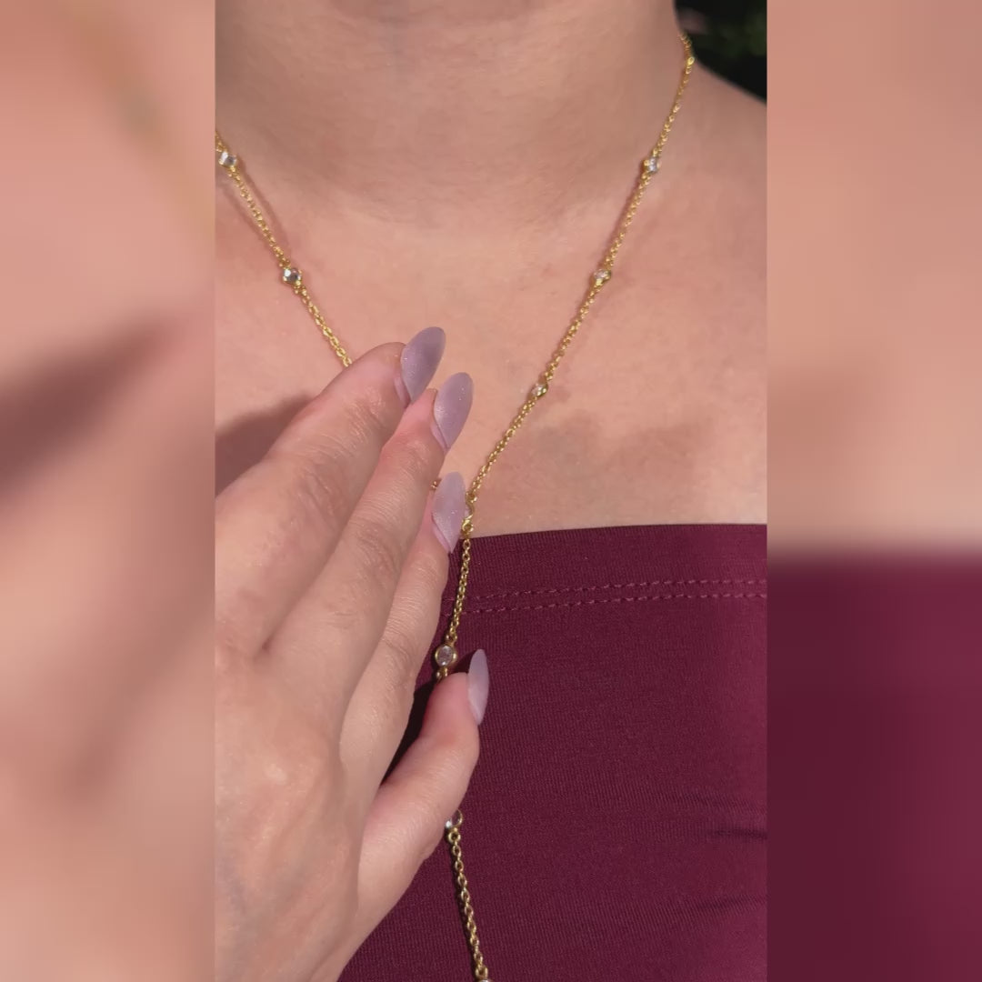 IHA Fine Jewellery Minimal CZ Y Chain Necklace shop


