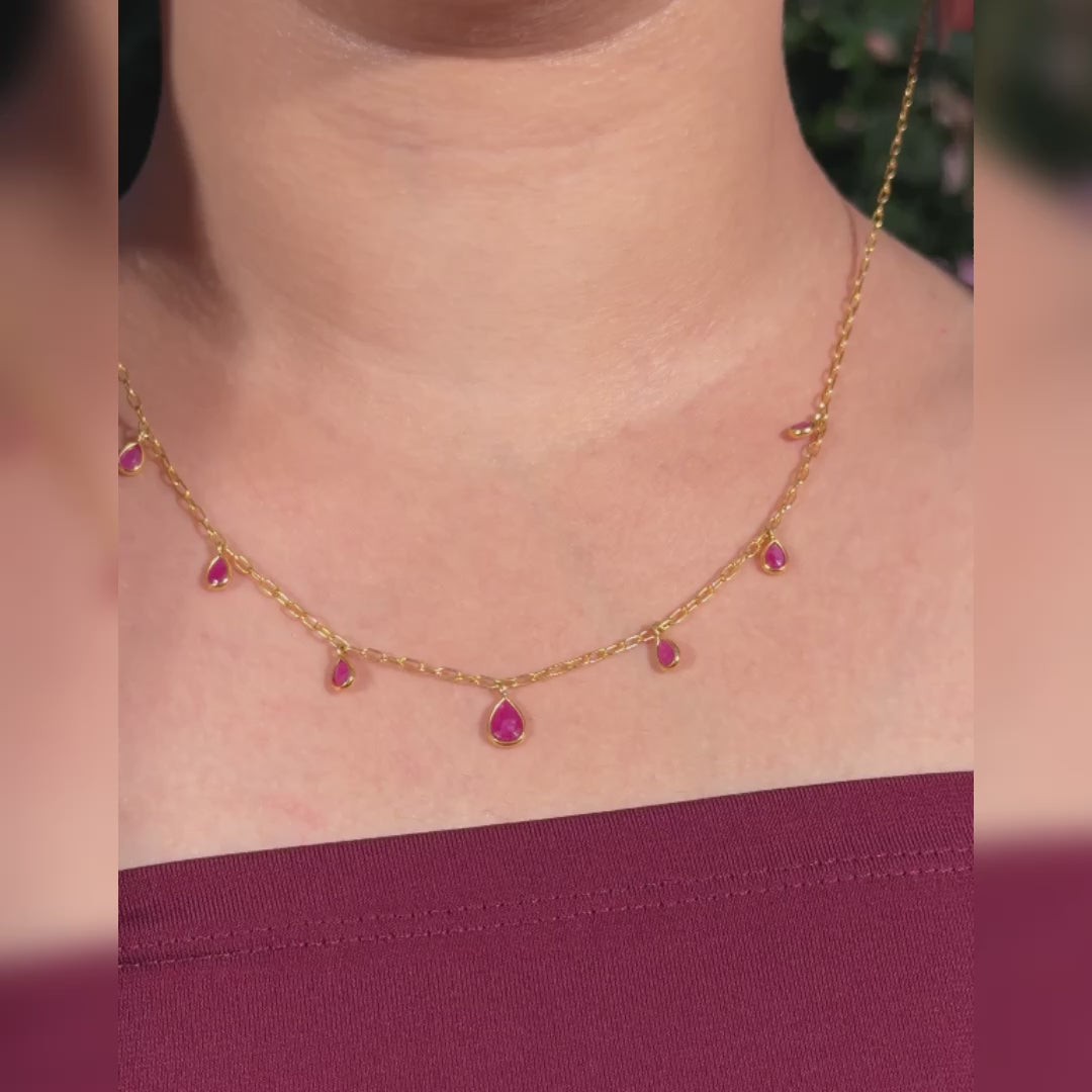 Shop Online IHA Fine Jewellery Ruby Pear Charm Choker – New Collection