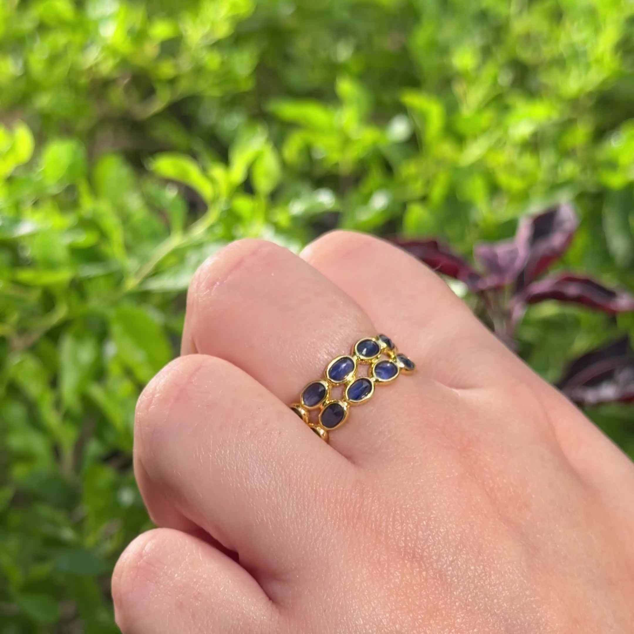 IHA Fine Jewellery Blue Sapphire Double Band Ring shop


