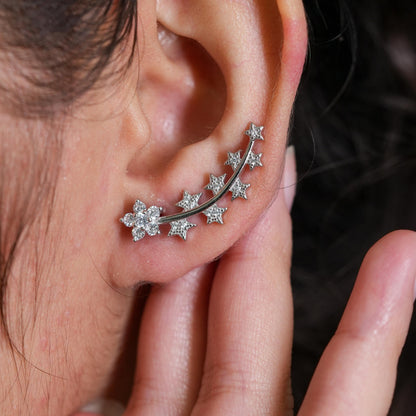 Silver Starleaf Ear Cuff